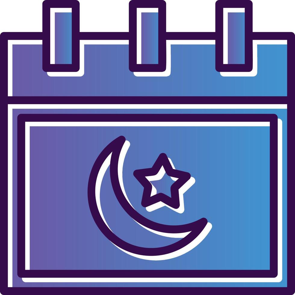 conception d'icône vectorielle calendrier islamique vecteur
