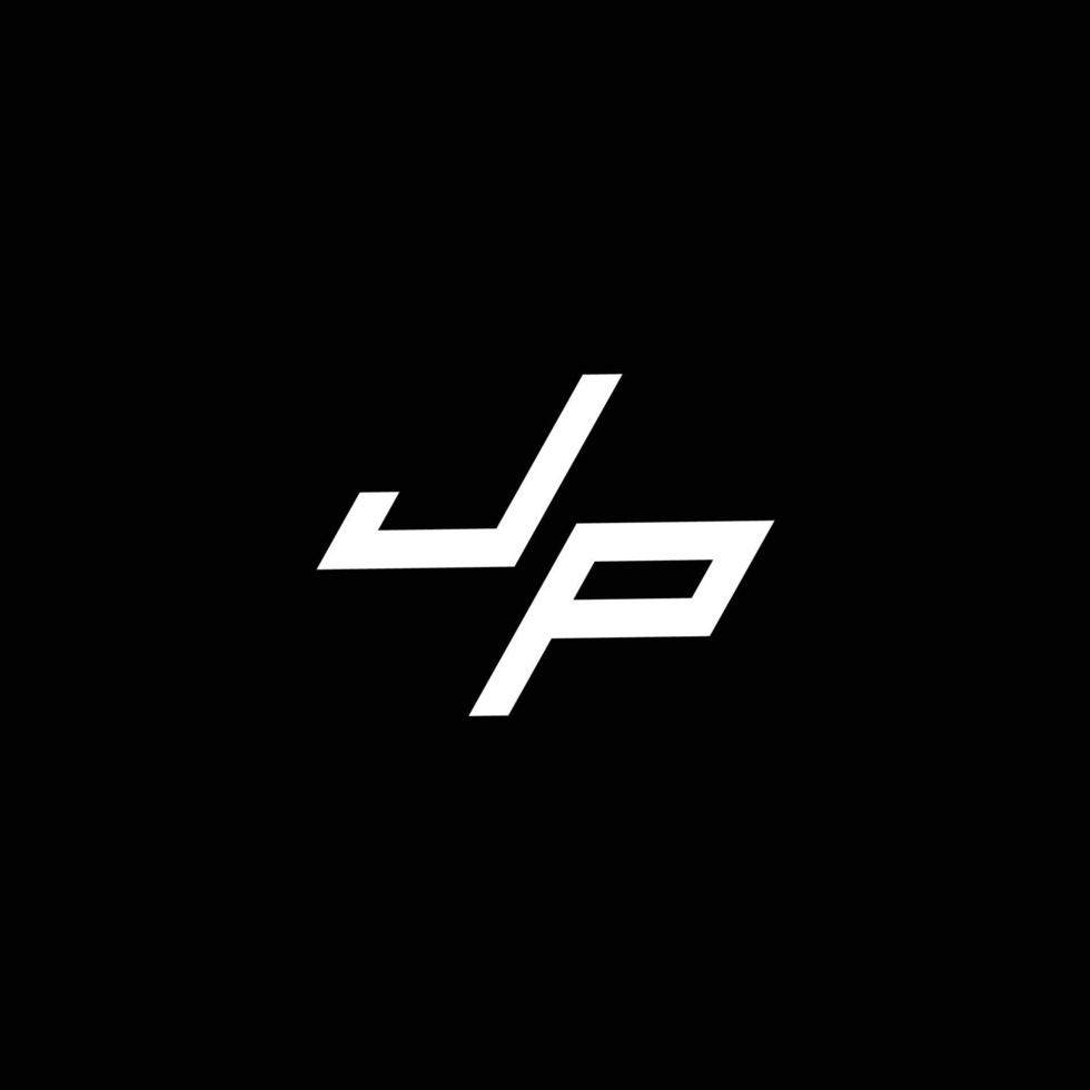 jp logo monogramme avec en haut à vers le bas style moderne conception modèle vecteur