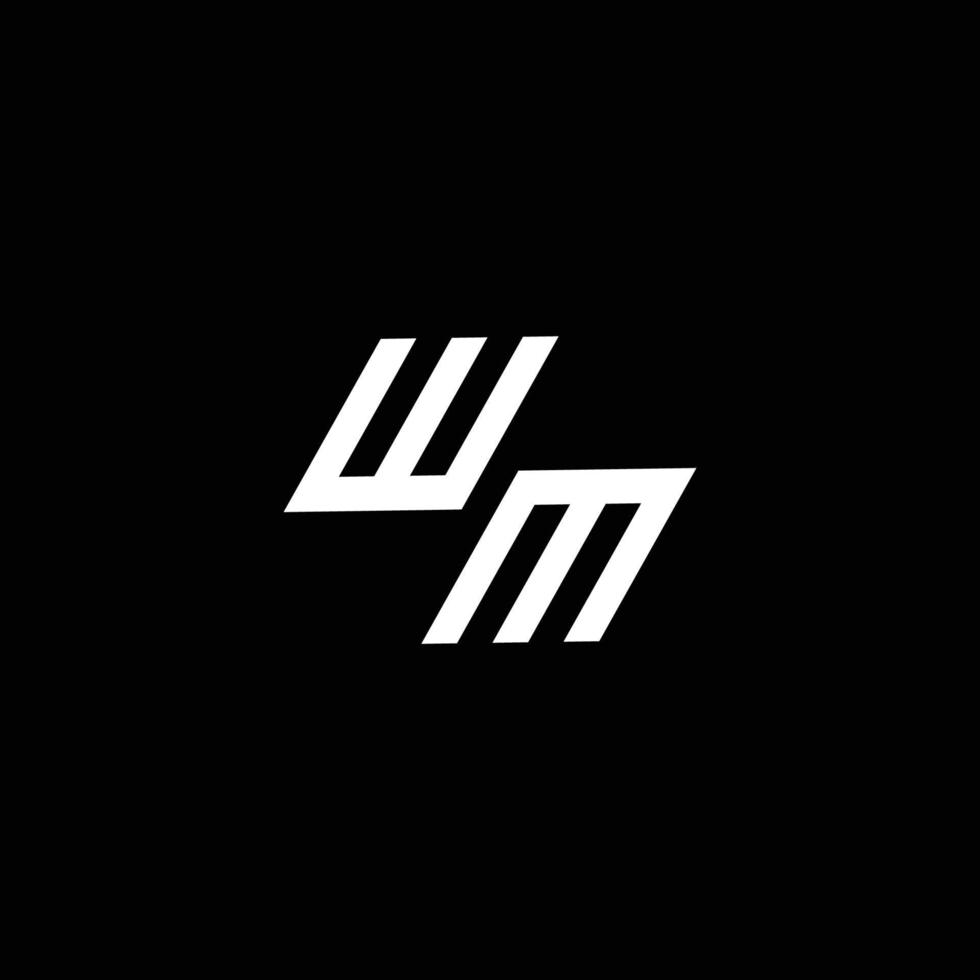 wm logo monogramme avec en haut à vers le bas style moderne conception modèle vecteur