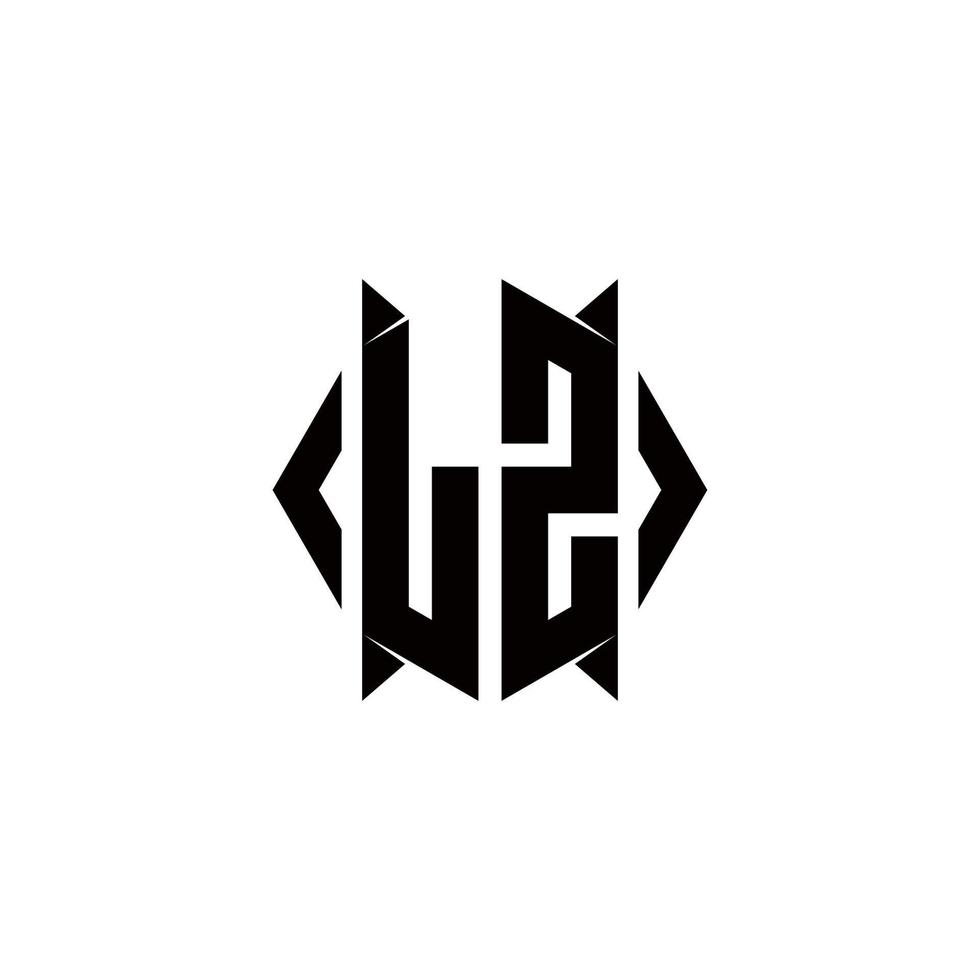 lz logo monogramme avec bouclier forme dessins modèle vecteur