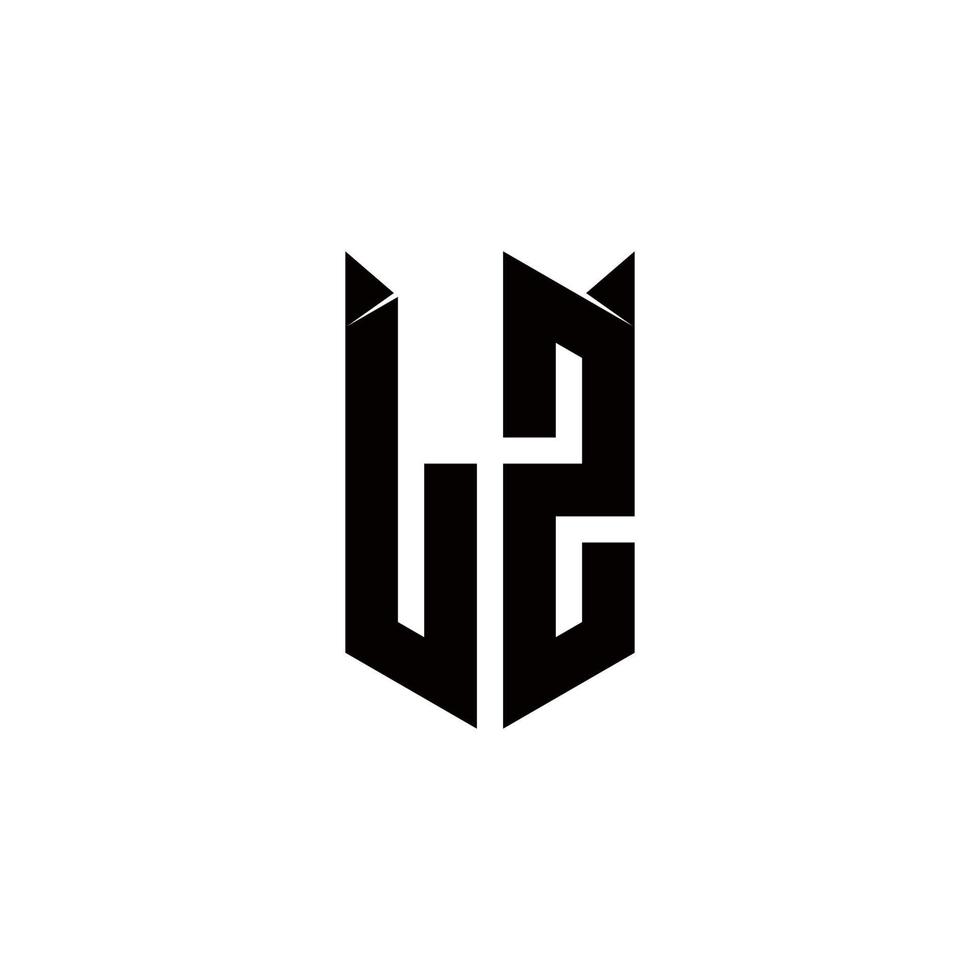 lz logo monogramme avec bouclier forme dessins modèle vecteur