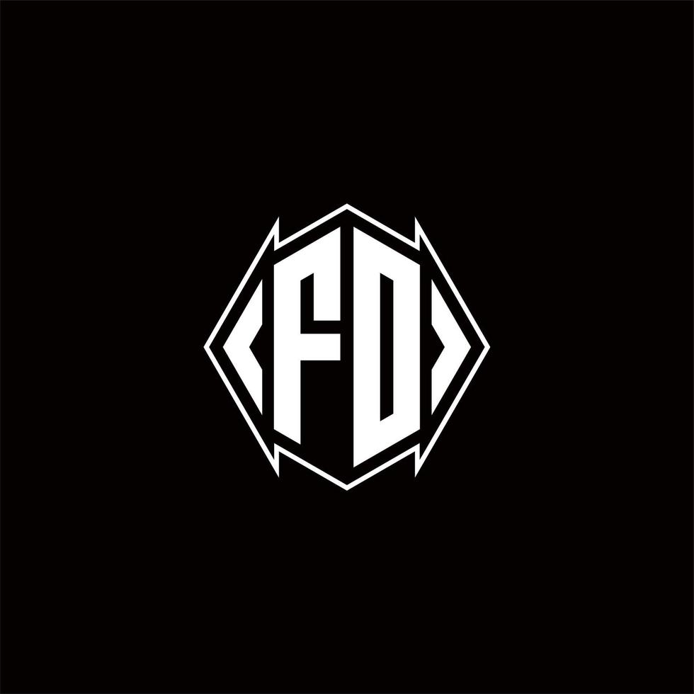 fd logo monogramme avec bouclier forme dessins modèle vecteur