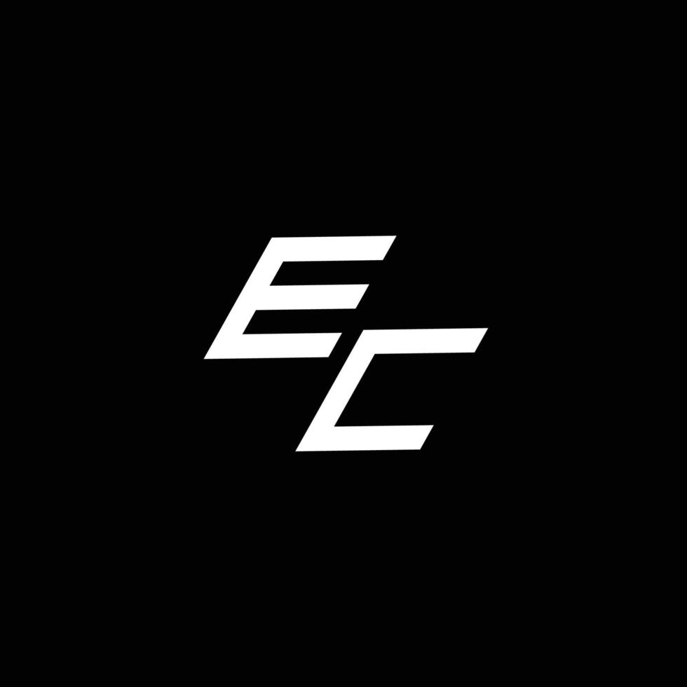 ec logo monogramme avec en haut à vers le bas style moderne conception modèle vecteur