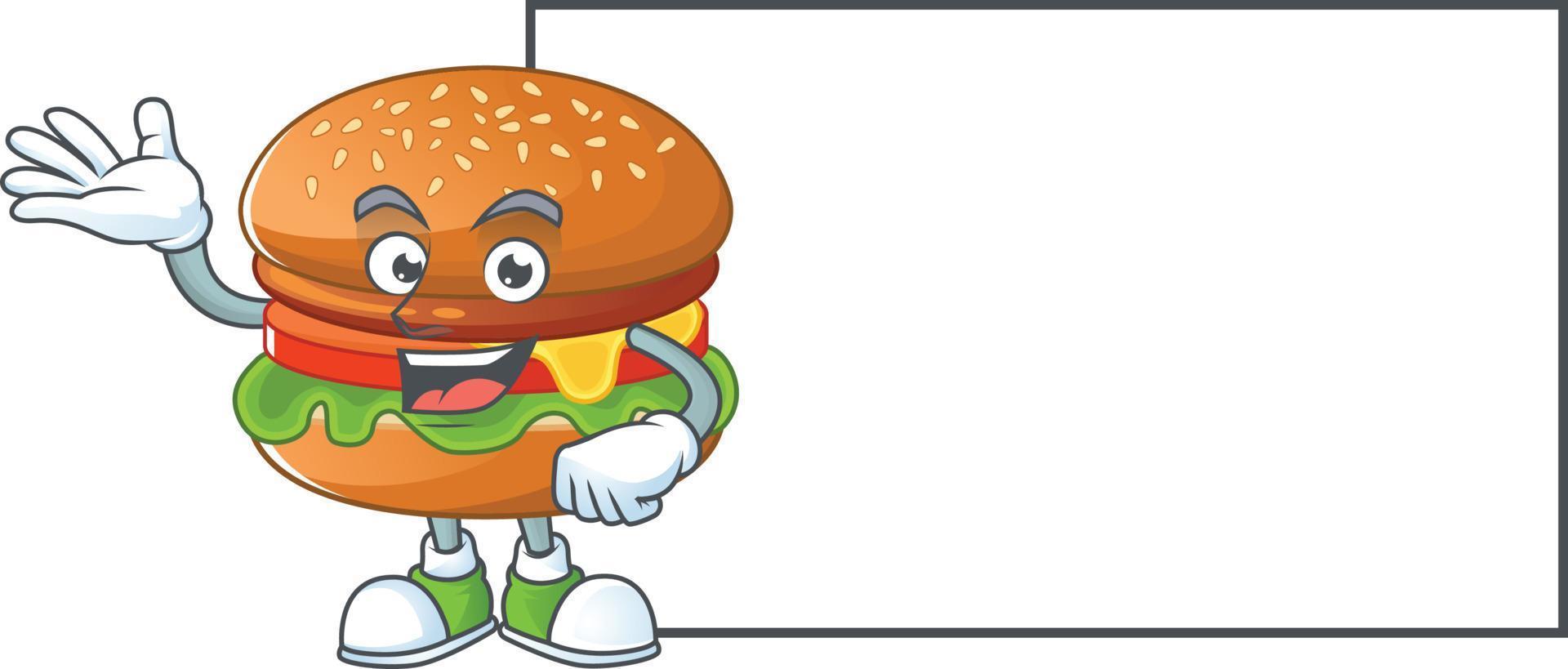 une dessin animé personnage de Hamburger vecteur