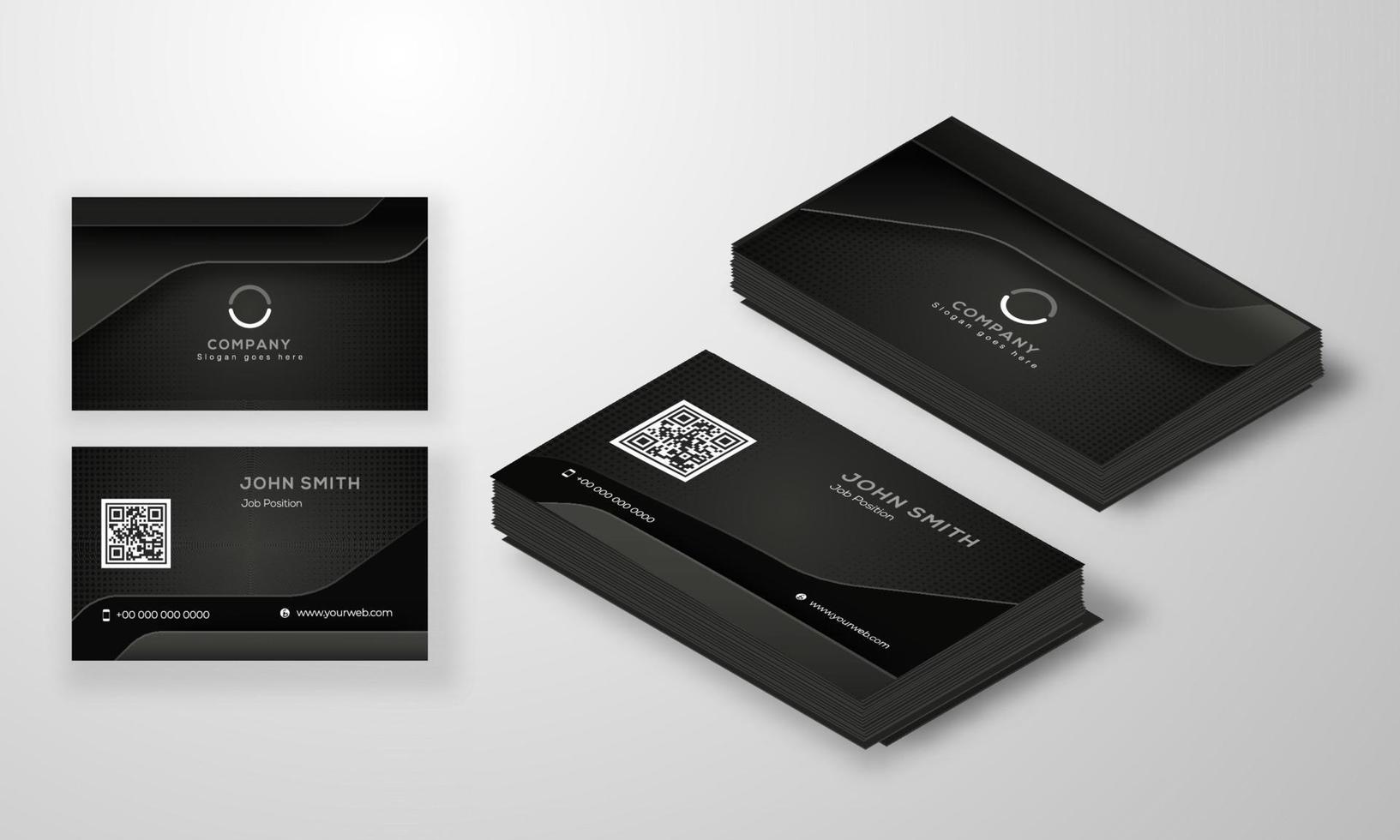 moderne affaires carte ou visite carte conception ensemble dans noir couleur. vecteur