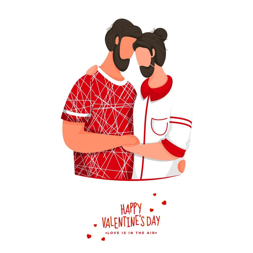 dessin animé gay couple ensemble sur blanc Contexte pour content la Saint-Valentin journée et lgbtq concept. vecteur