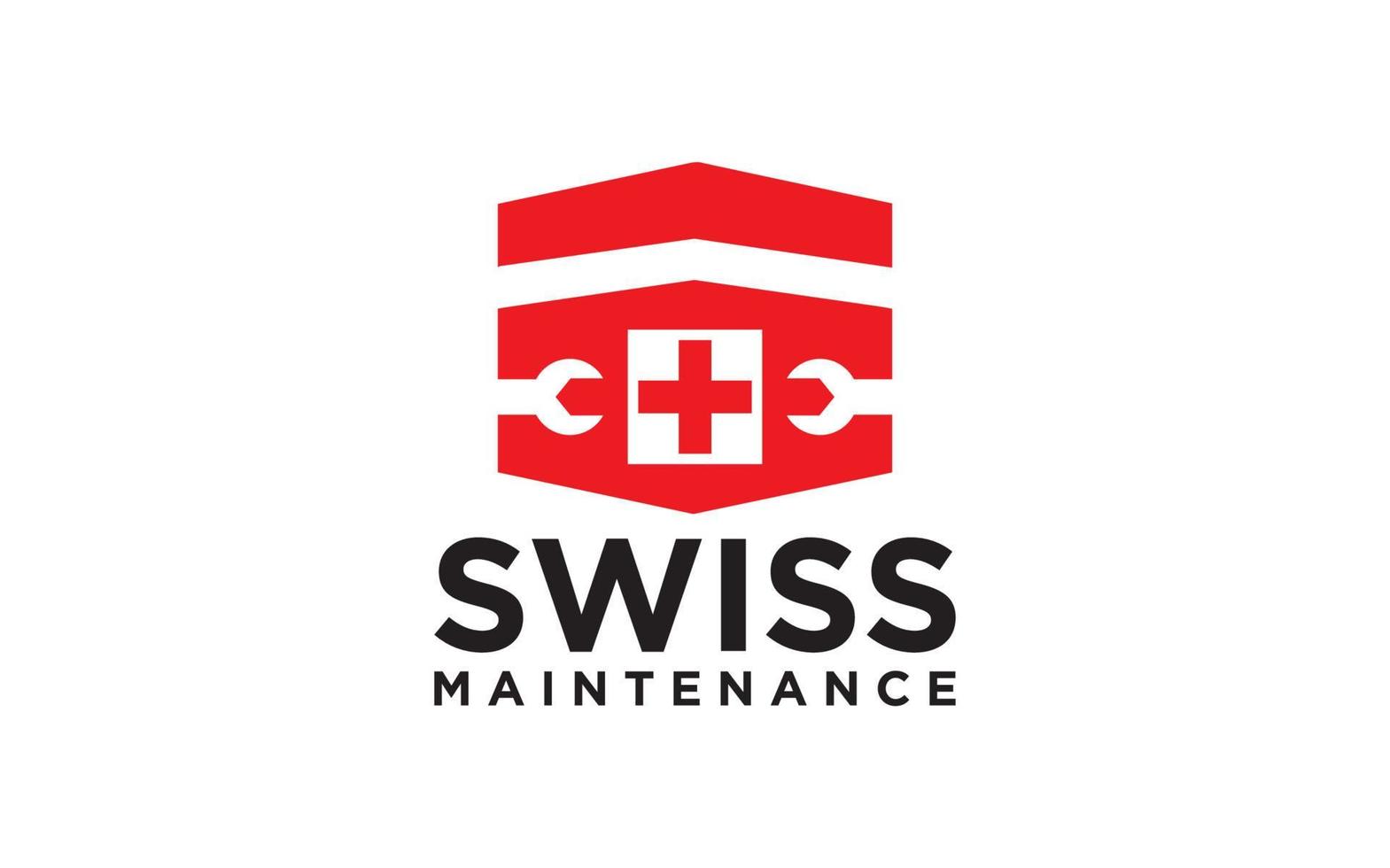 Suisse un service logo ou étiqueter. construction, réparation vecteur illustration