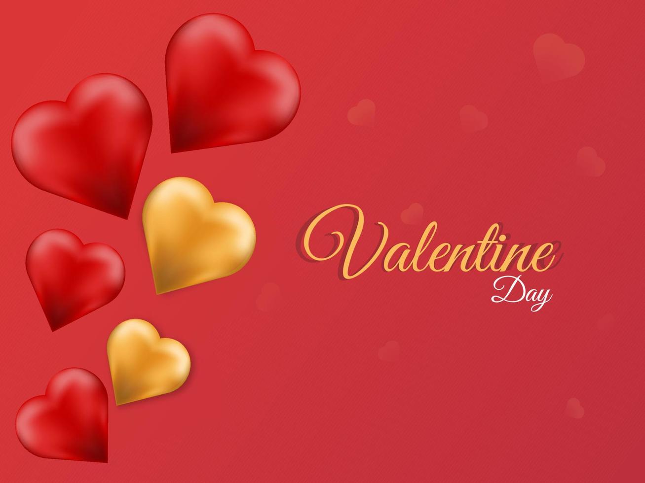 Valentin journée texte avec brillant cœurs sur rouge Contexte. pouvez être utilisé comme salutation carte. vecteur