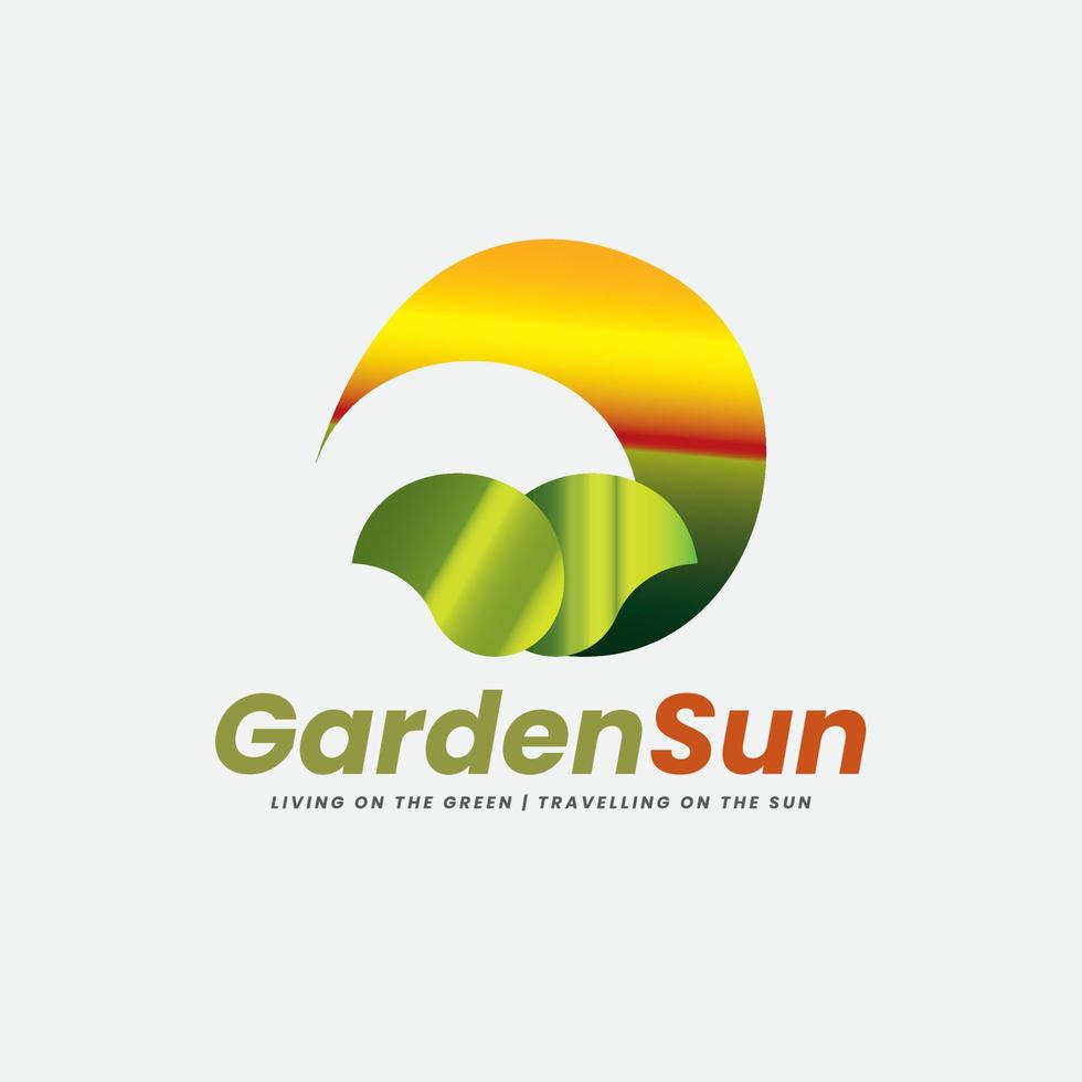 jardin double feuille et éco en voyageant logo vecteur