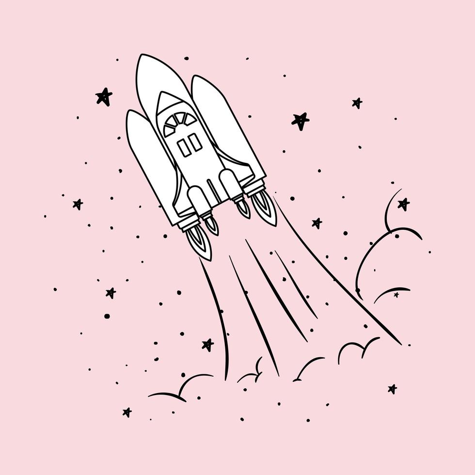 illustration vectorielle de fusée et étoiles design vecteur
