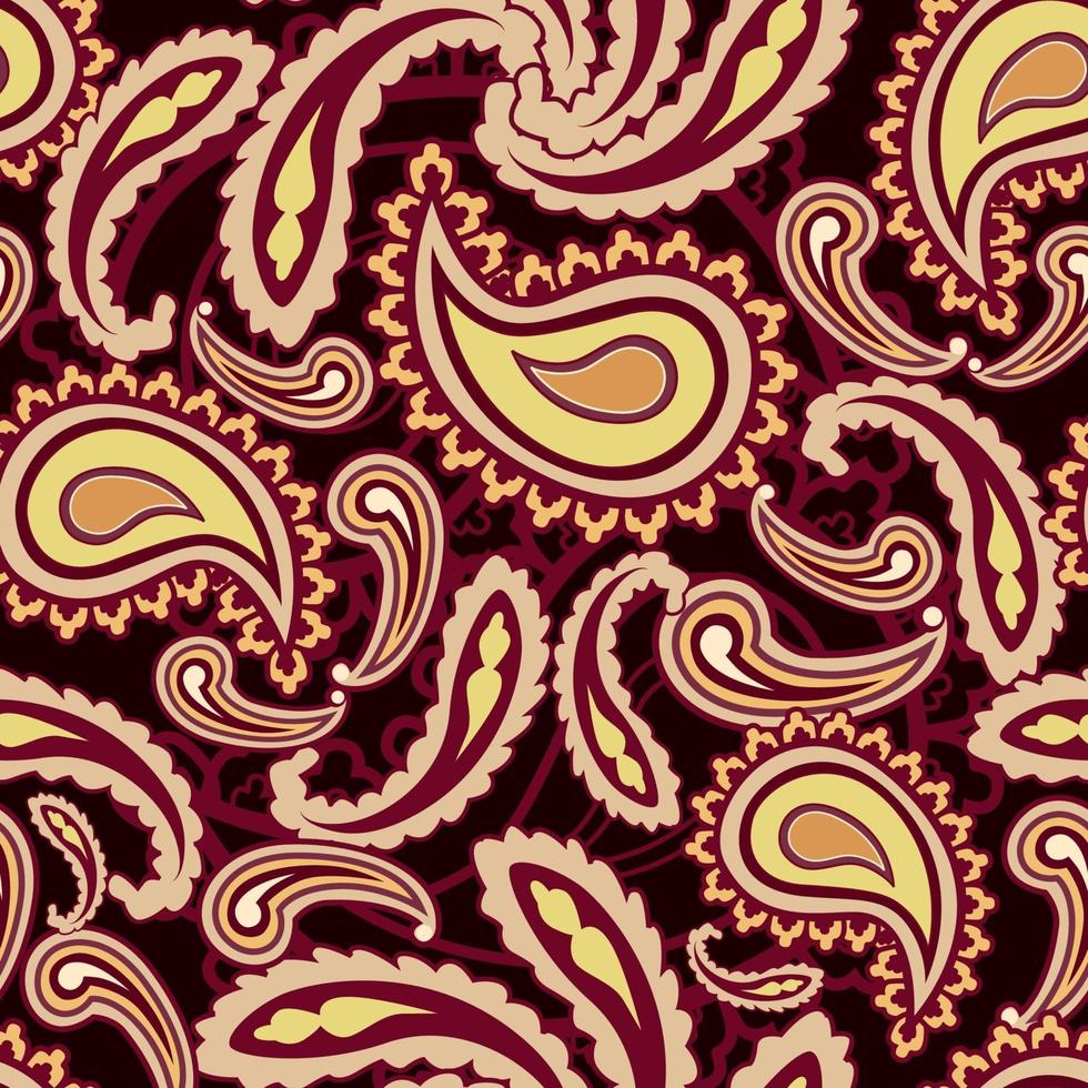 motif textile floral sans soudure. s'épanouir d'origine ethnique orientale carrelée. ornement en forme d'éventail abstrait arabe avec des fleurs et des feuilles fantastiques. vecteur