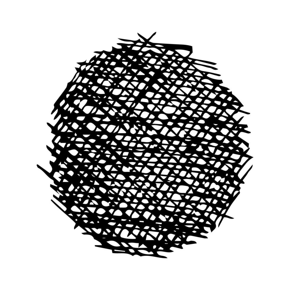esquisser un frottis de gribouillis. dessin au crayon noir en forme de cercle sur fond blanc. grande conception à toutes fins. illustration vectorielle. vecteur