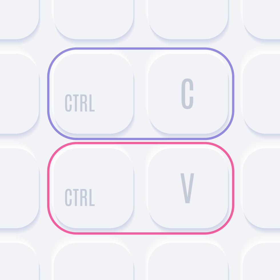 clavier touche de raccourci concept, copie et pâte. vecteur clipart