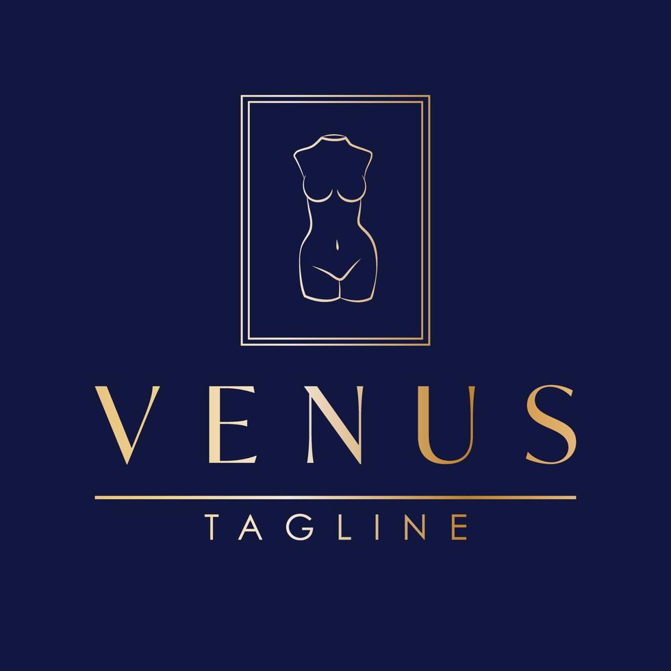 ancien femme corps logo modèle. Vénus logo conception. beauté industrie et bien-être logotype. vecteur