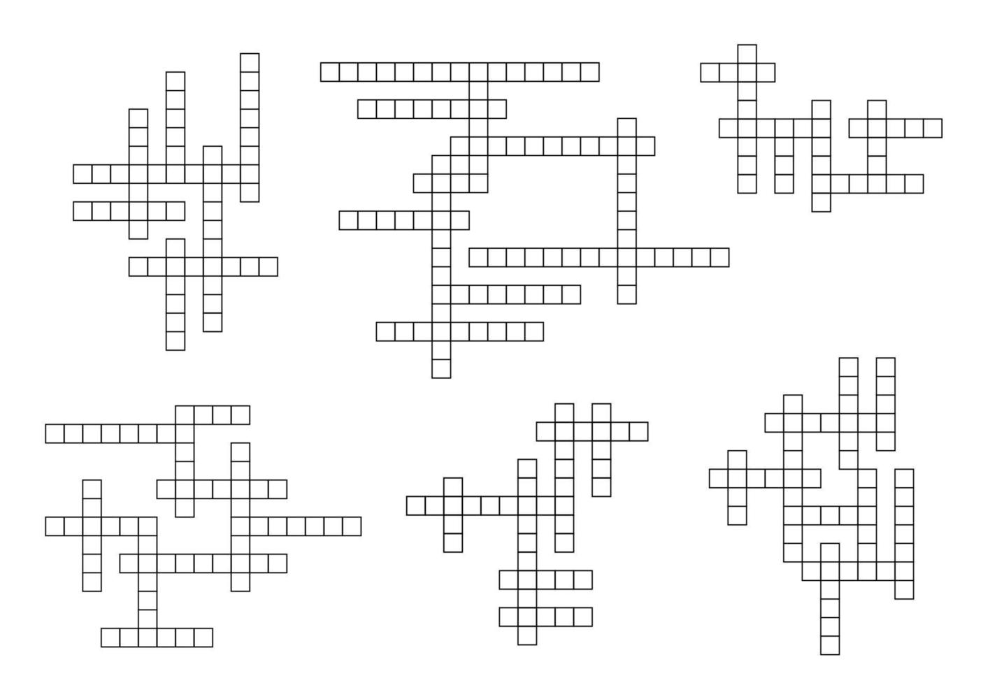 grille de jeu de mots croisés, constructeur de puzzle vectoriel