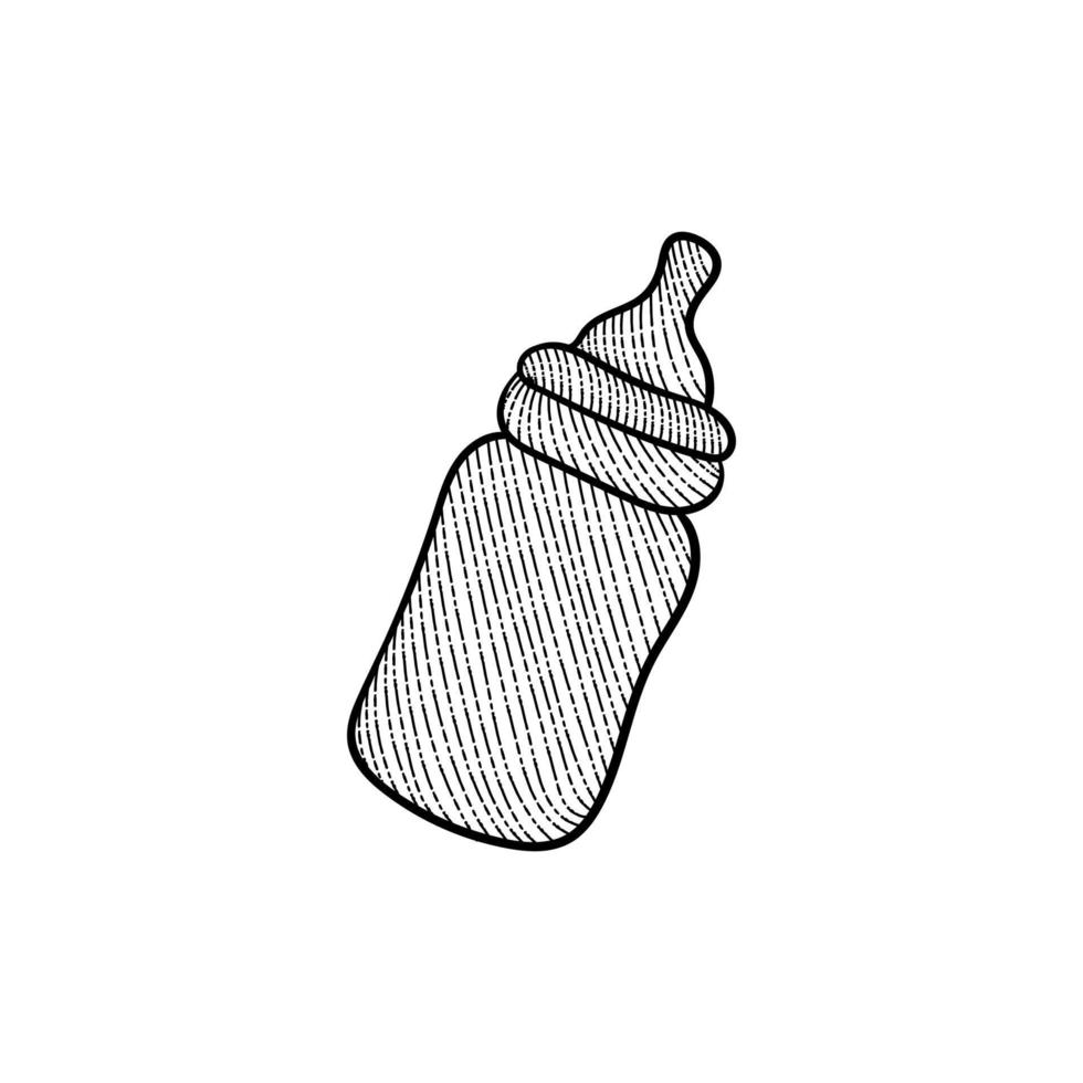 bébé bouteille Lait ancien style Créatif conception vecteur