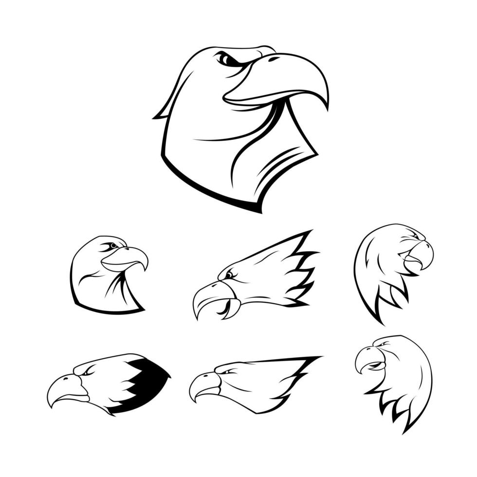 Aigle tête illustration symbole collection vecteur