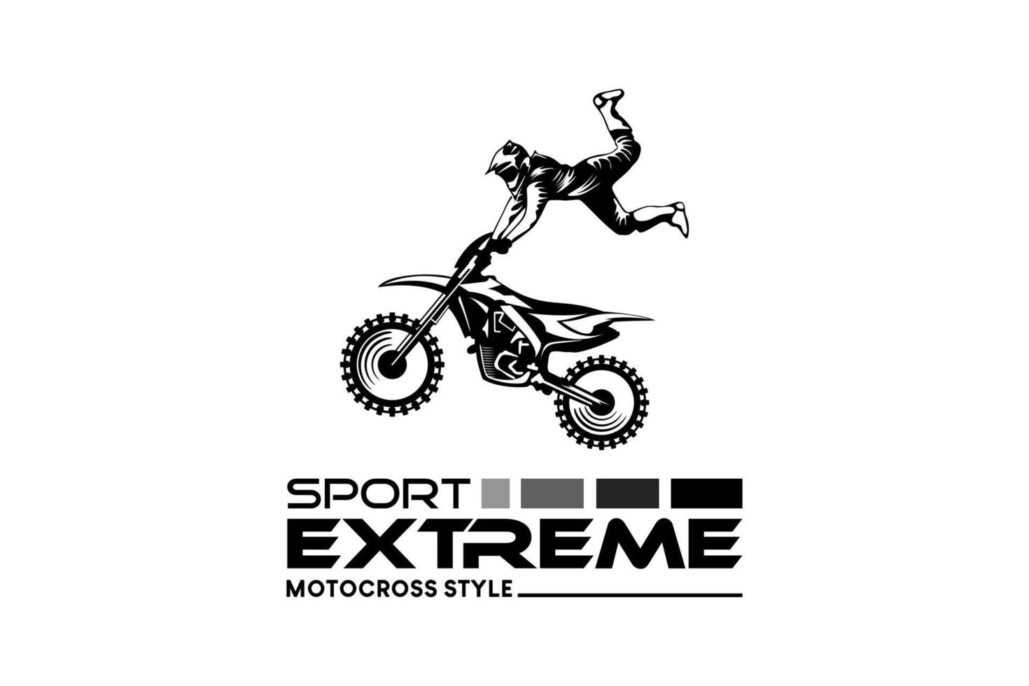 motocross logo conception, noir et blanc nage libre motocross extrême sport vecteur