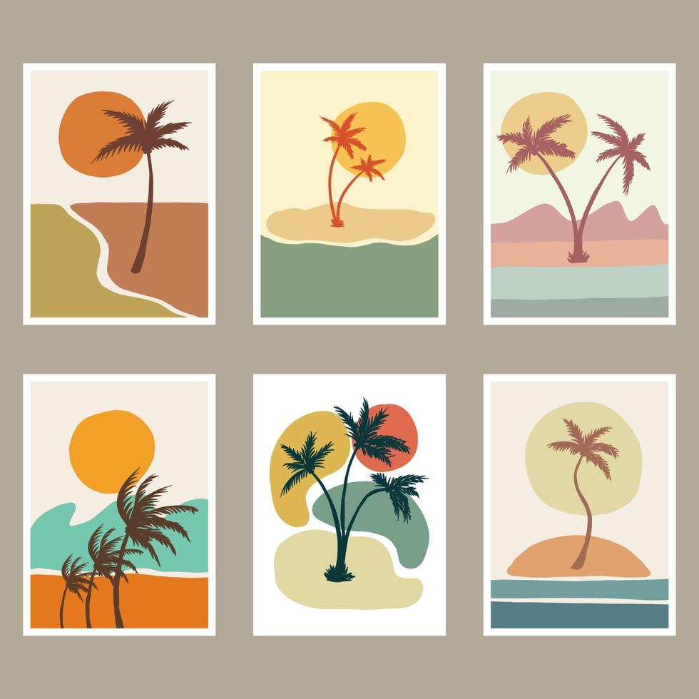 illustration de couverture de paysage de plage abstraite vecteur