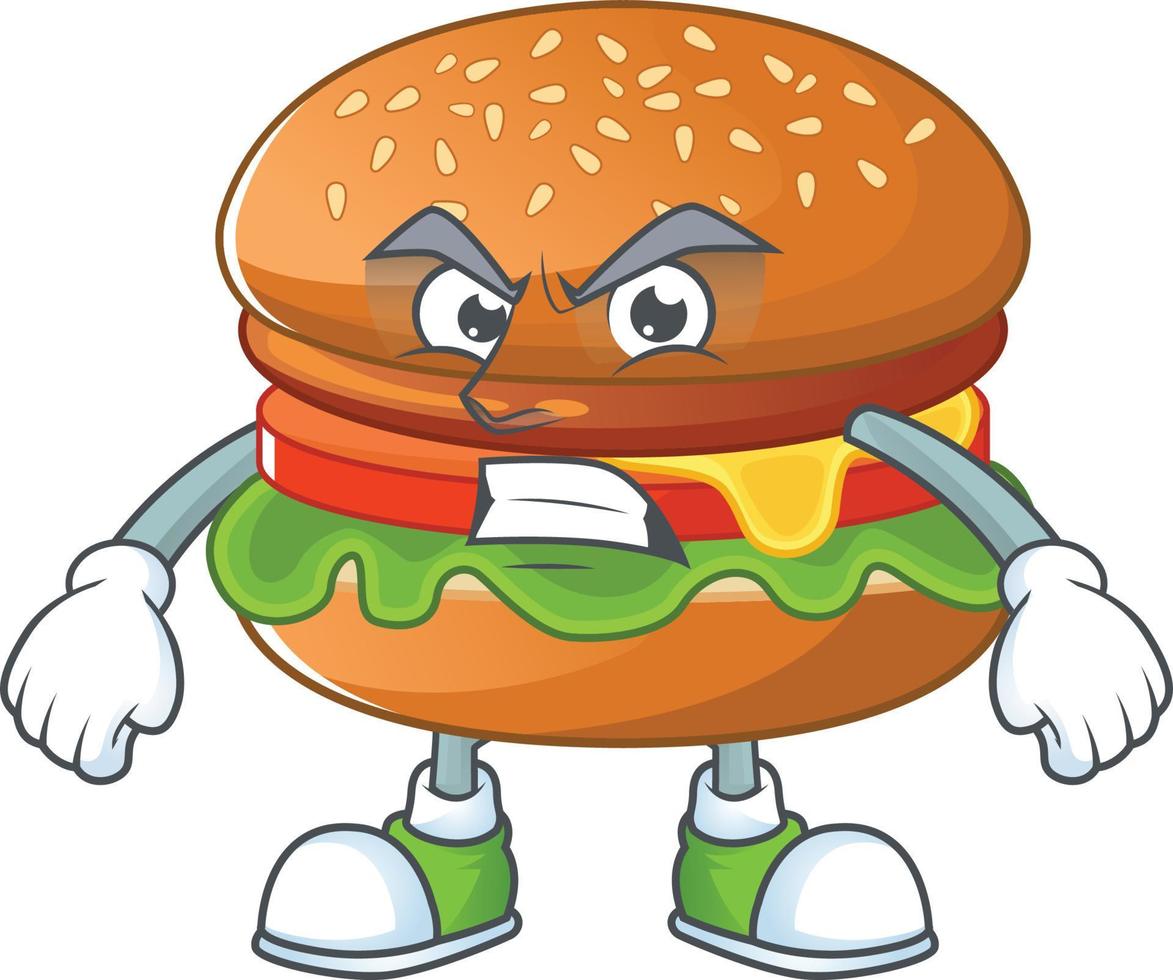 une dessin animé personnage de Hamburger vecteur