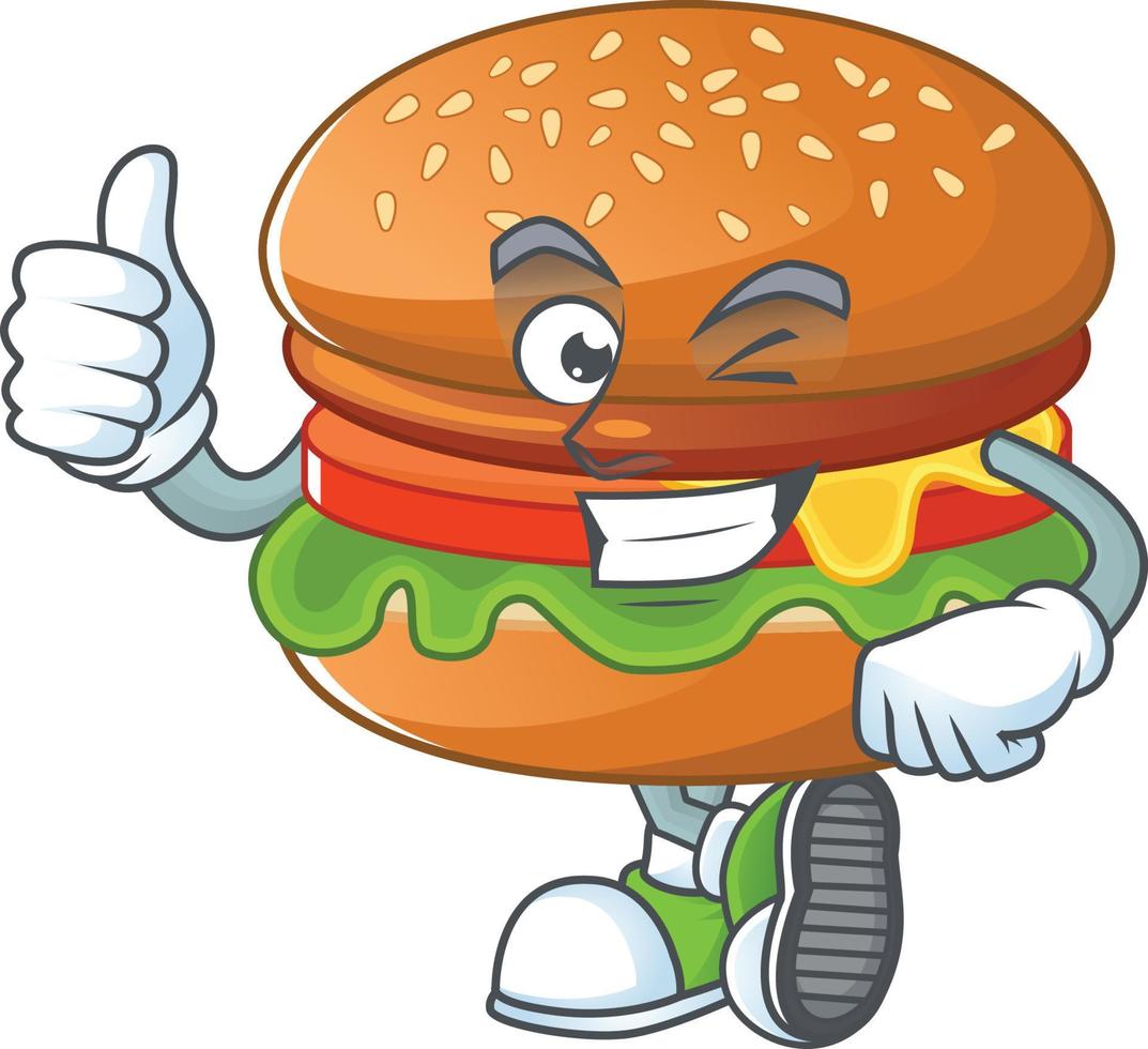 une dessin animé personnage de Hamburger vecteur