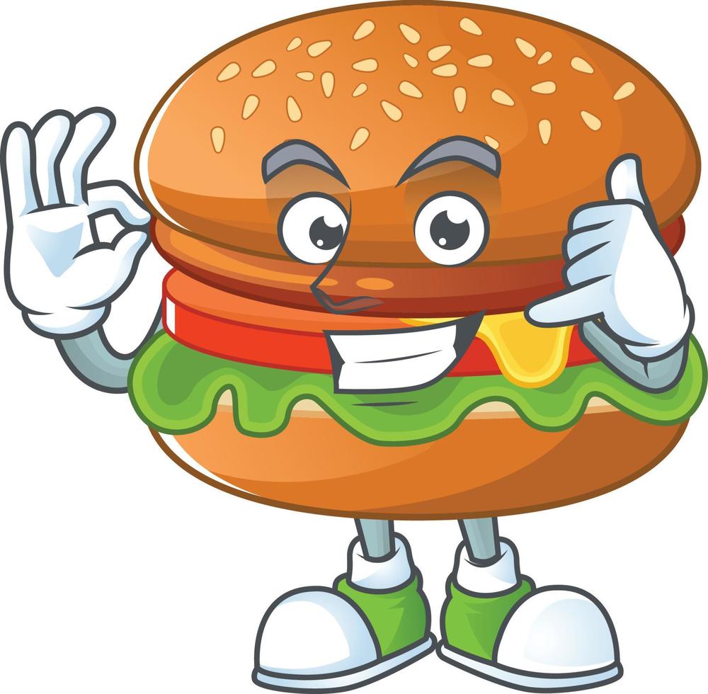 une dessin animé personnage de Hamburger vecteur