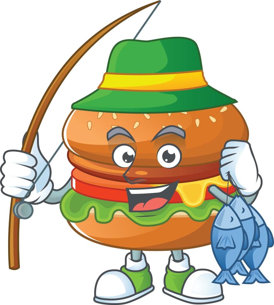 une dessin animé personnage de Hamburger vecteur