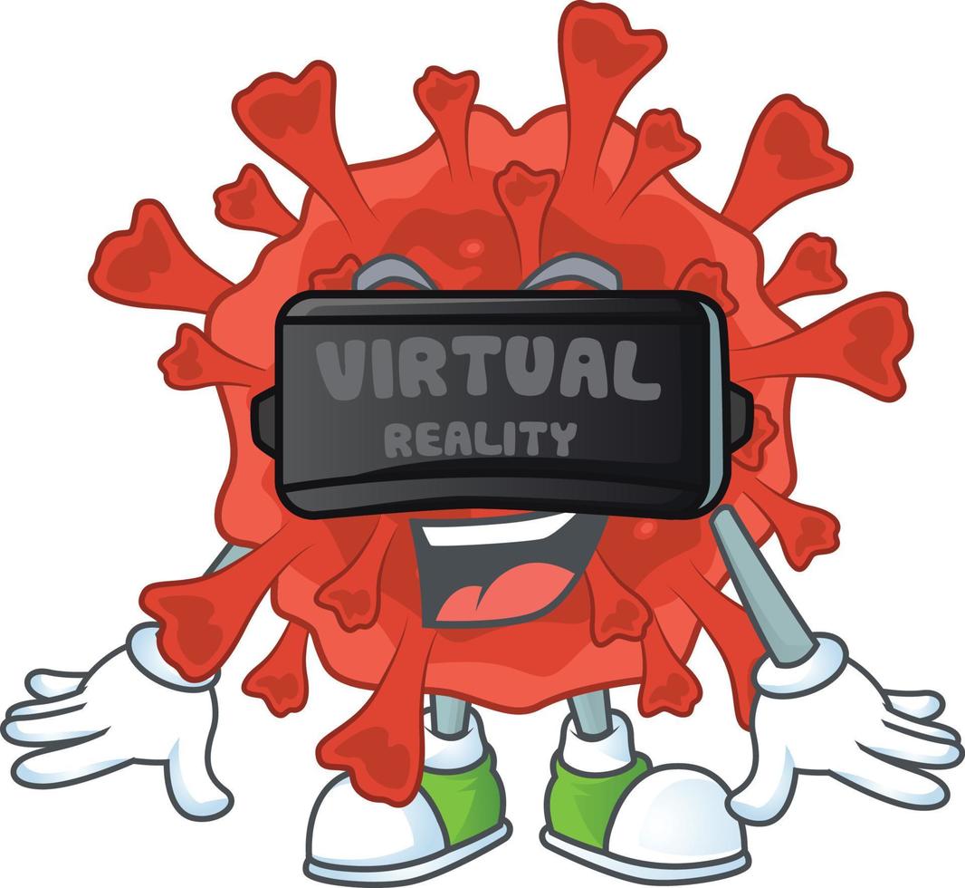 une dessin animé personnage de rouge couronne virus vecteur