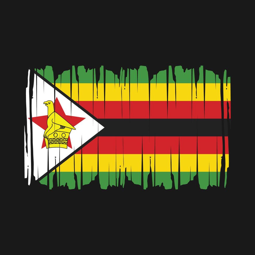 drapeau zimbabwe brosse illustration vectorielle vecteur
