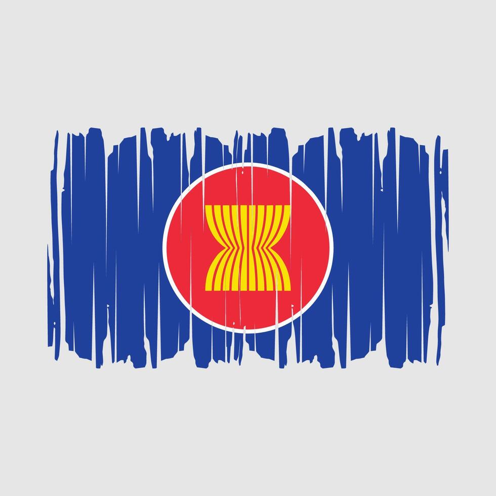 drapeau de l'asean brosse illustration vectorielle vecteur