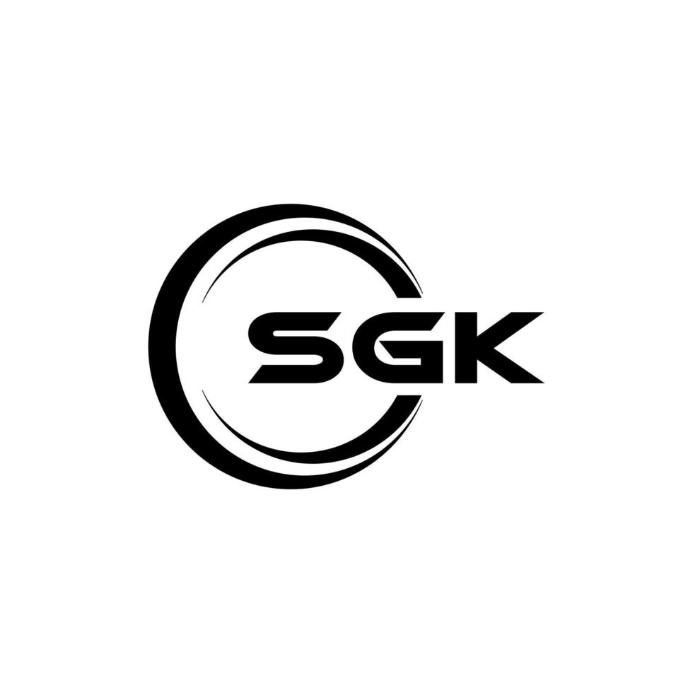 création de logo de lettre sgk en illustration. logo vectoriel, dessins de calligraphie pour logo, affiche, invitation, etc. vecteur