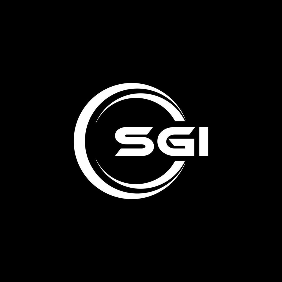 création de logo de lettre sgi en illustration. logo vectoriel, dessins de calligraphie pour logo, affiche, invitation, etc. vecteur