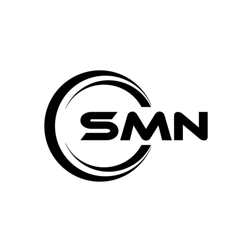 création de logo de lettre smn en illustration. logo vectoriel, dessins de calligraphie pour logo, affiche, invitation, etc. vecteur