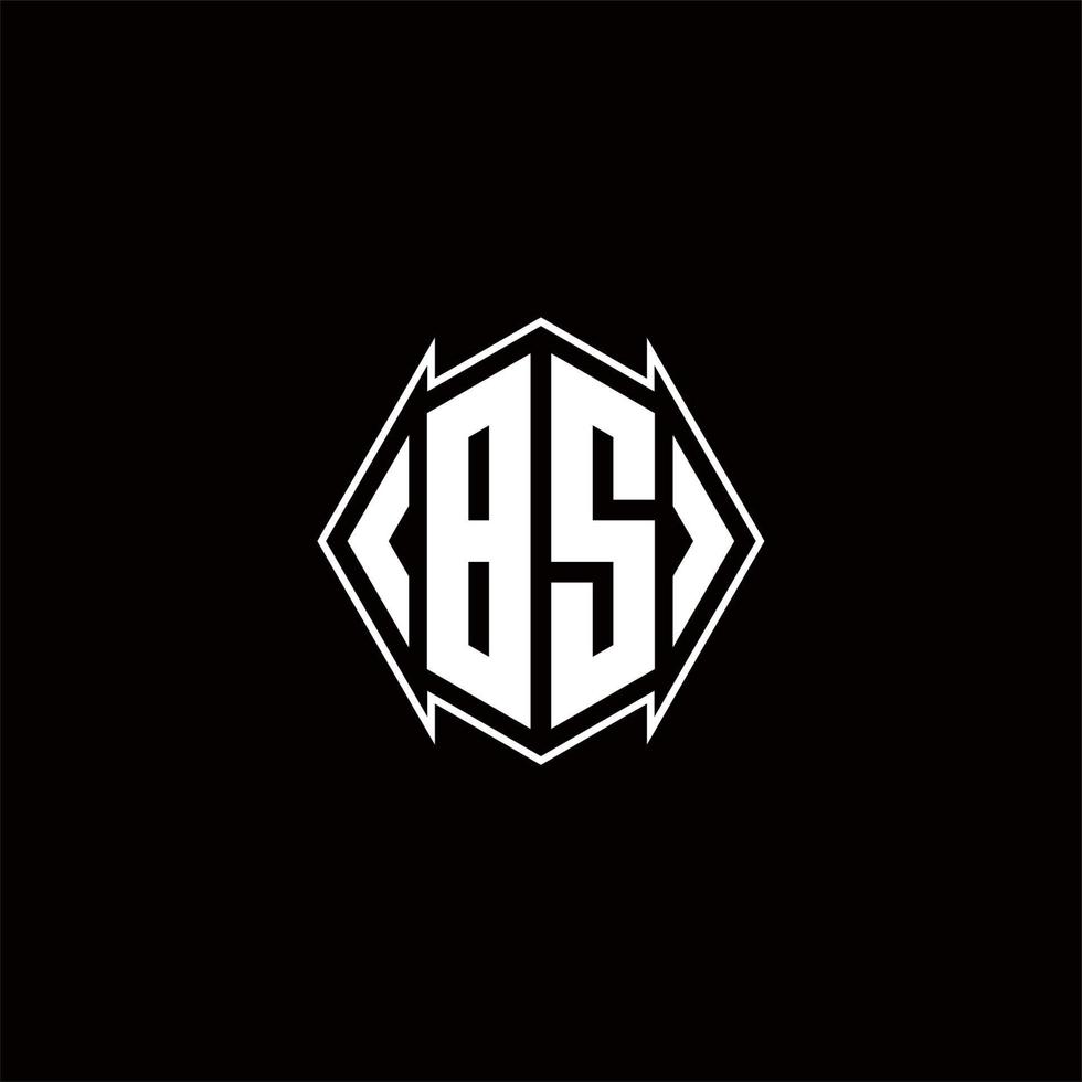 bs logo monogramme avec bouclier forme dessins modèle vecteur