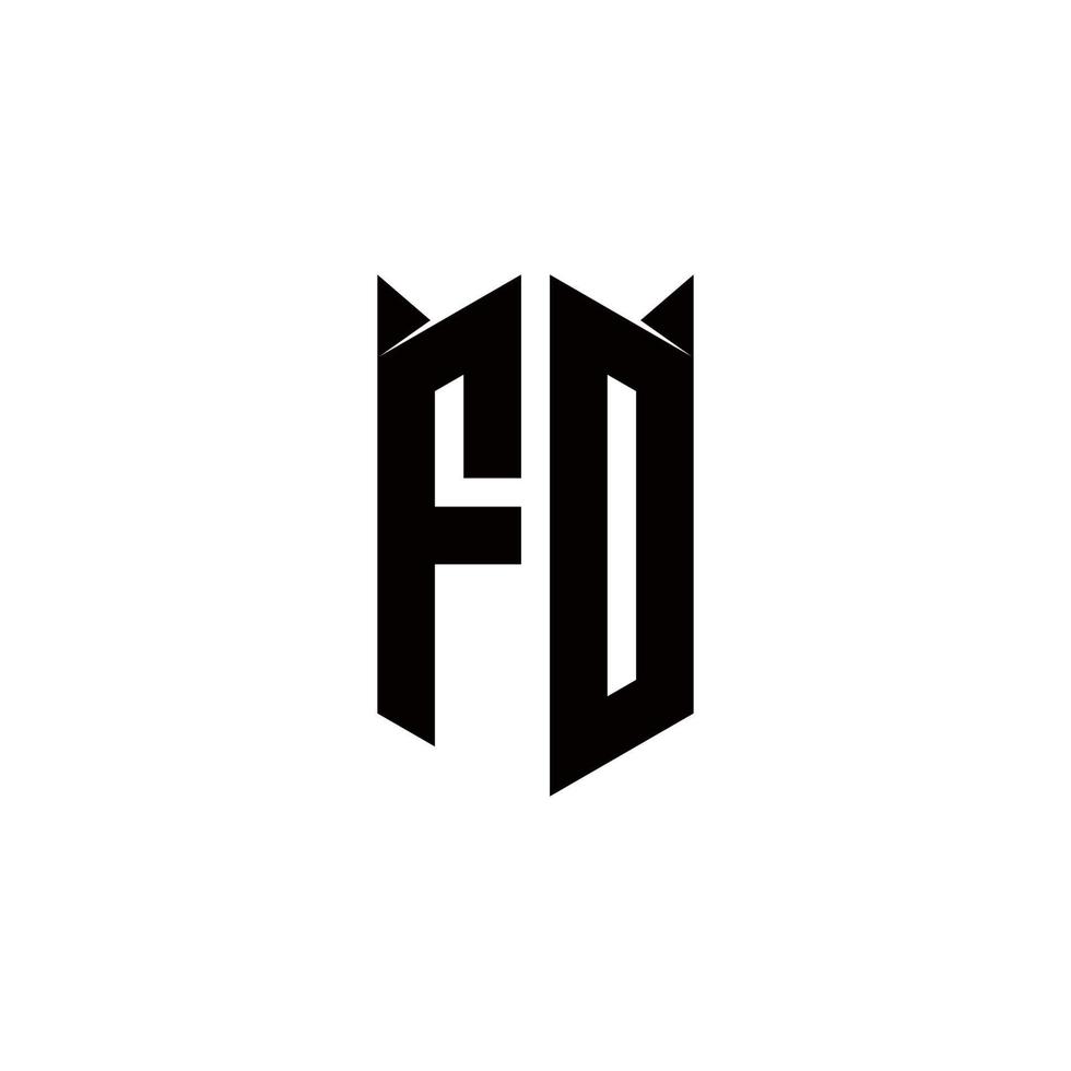 fd logo monogramme avec bouclier forme dessins modèle vecteur