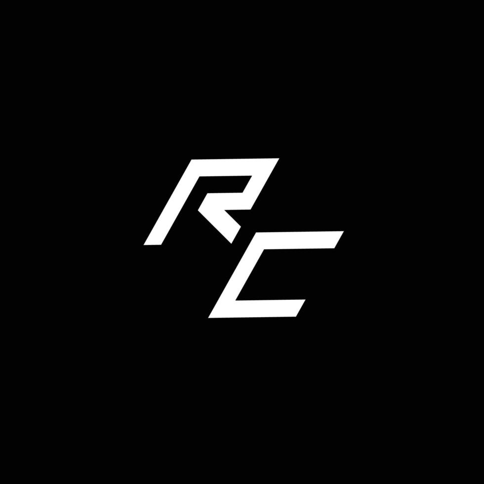 rc logo monogramme avec en haut à vers le bas style moderne conception modèle vecteur