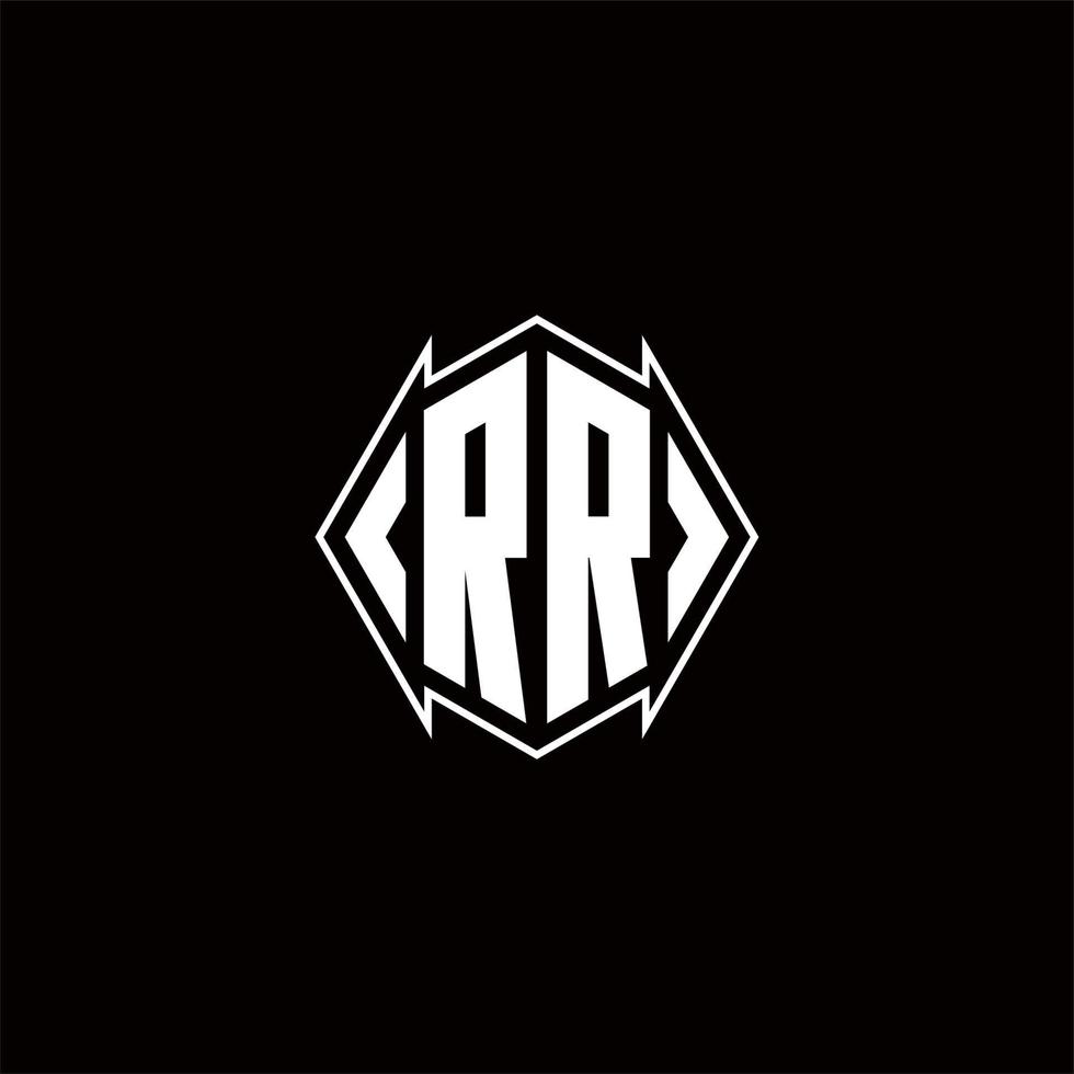 rr logo monogramme avec bouclier forme dessins modèle vecteur