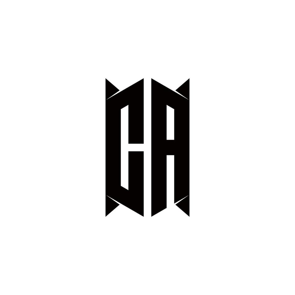 Californie logo monogramme avec bouclier forme dessins modèle vecteur