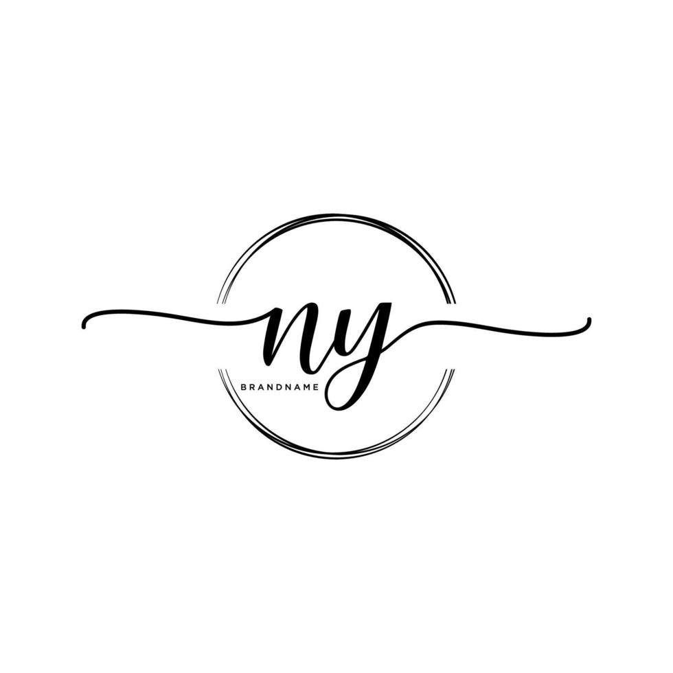 initiale New York féminin logo collections modèle. écriture logo de initiale signature, mariage, mode, bijoux, boutique, floral et botanique avec Créatif modèle pour tout entreprise ou entreprise. vecteur