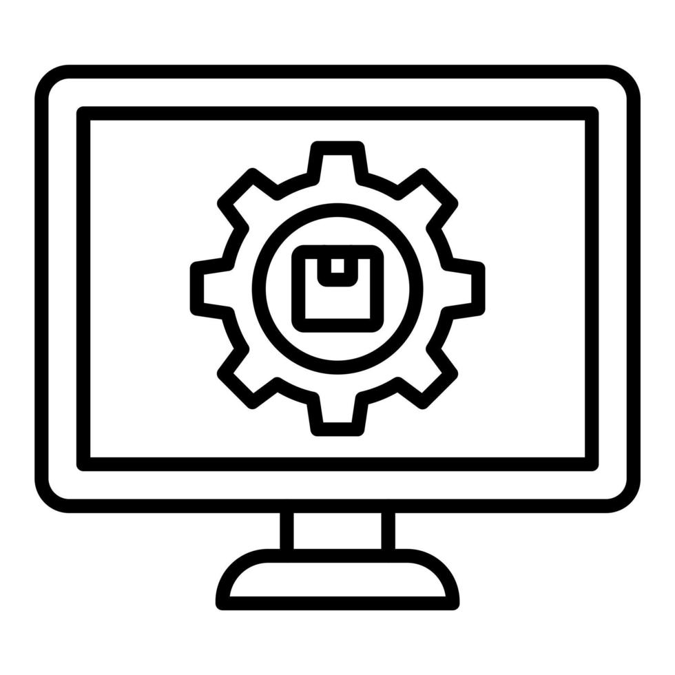 ordinateur aidé fabrication icône style vecteur