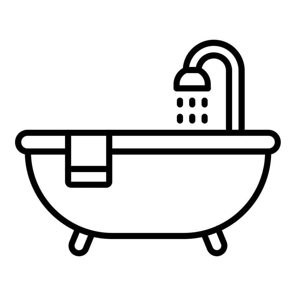 style d'icône de baignoire vecteur
