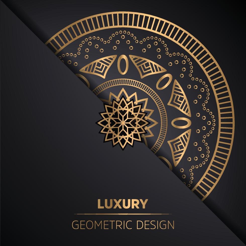 fond de mandala de luxe avec décoration dorée Vecteur Premium