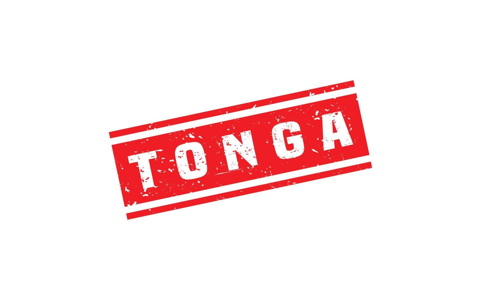 Tonga timbre caoutchouc avec grunge style sur blanc Contexte vecteur