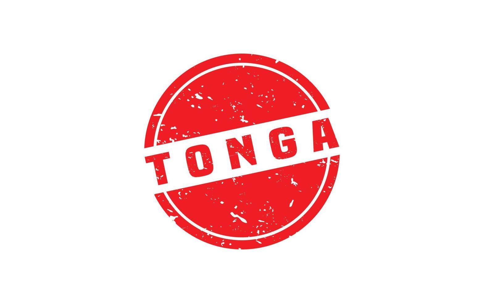 Tonga timbre caoutchouc avec grunge style sur blanc Contexte vecteur