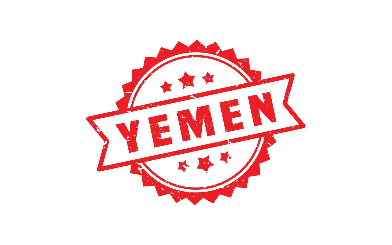 Yémen timbre caoutchouc avec grunge style sur blanc Contexte vecteur