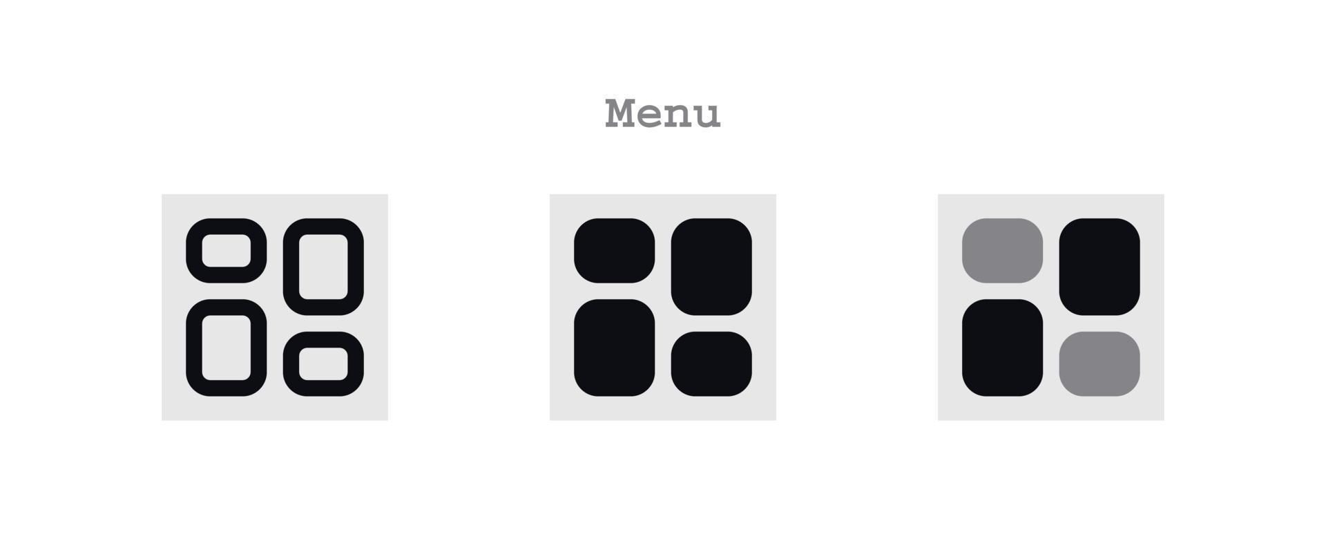 menu bar icône ensemble vecteur