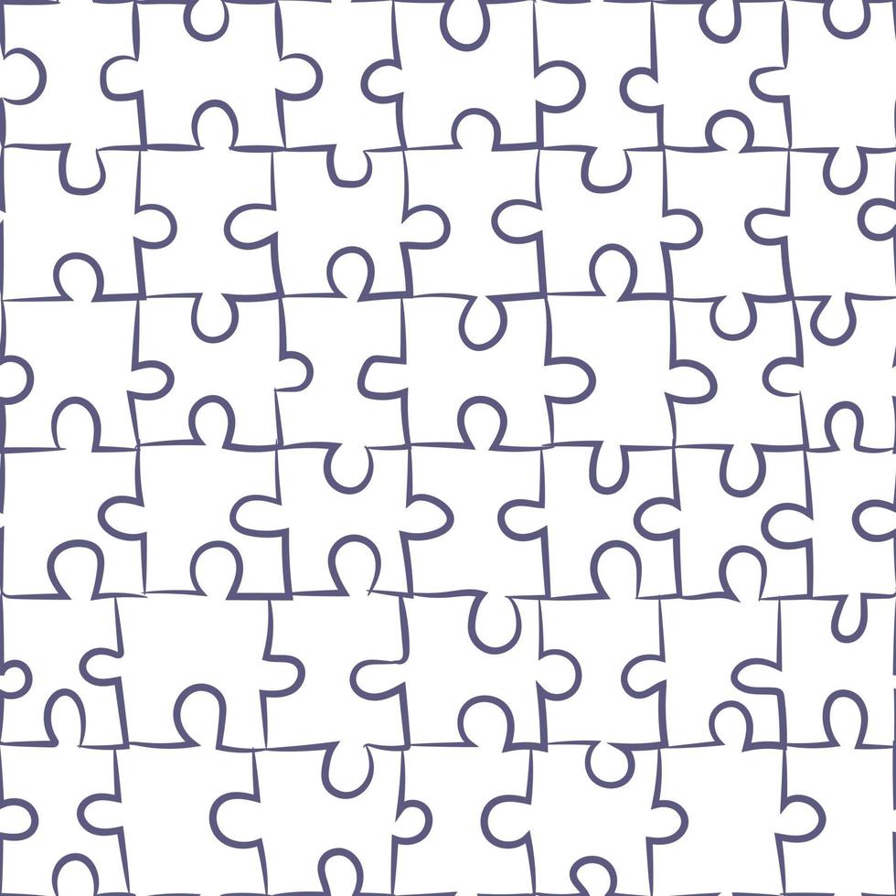 modèle sans couture avec puzzle isolé. illustration vectorielle sur les pièces de jeu correspondantes. fond simple répétitif. vecteur