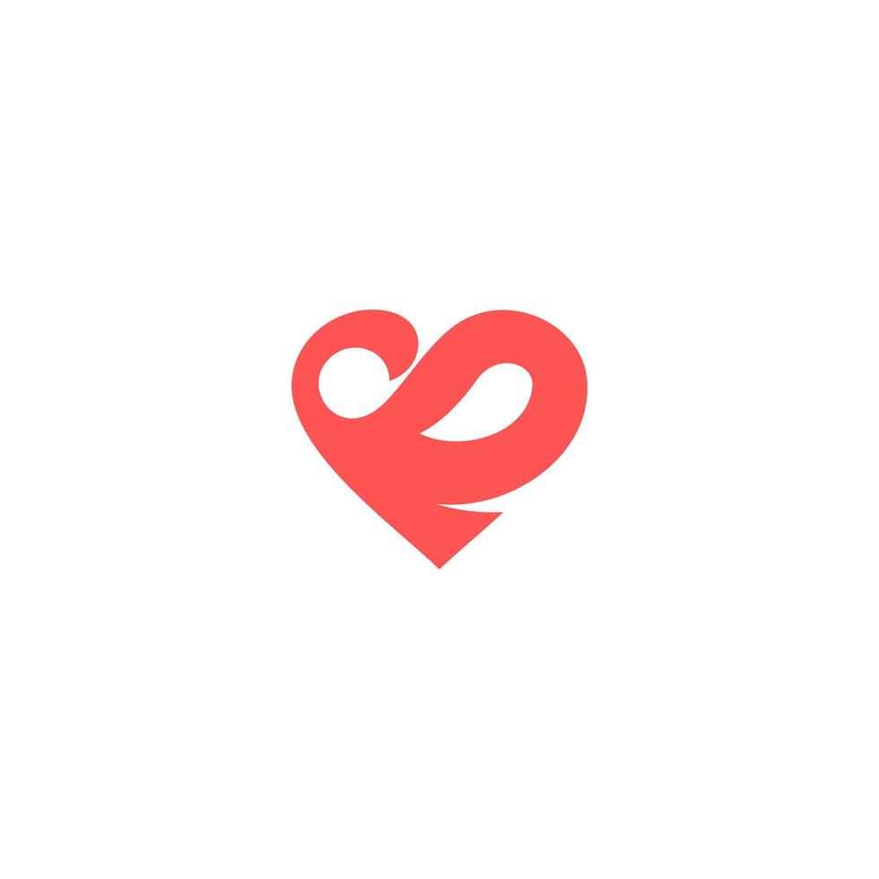 Facile logo de lettre une et l'amour vecteur