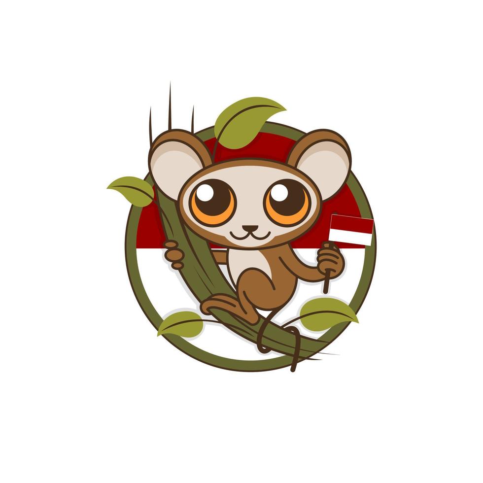 mignonne indonésien tarsier dessin animé vecteur