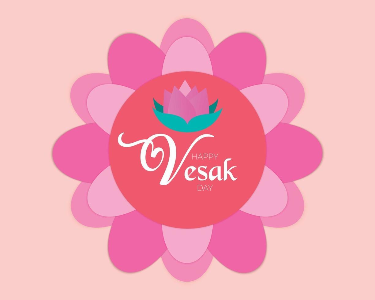 carte de voeux joyeux jour vesak vecteur